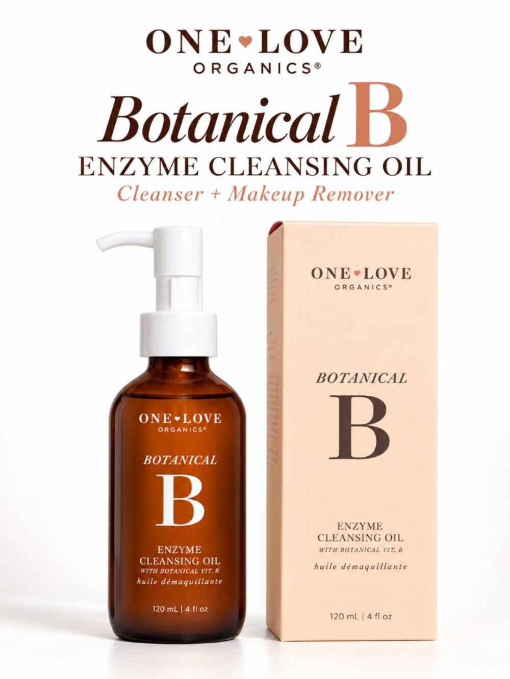 One Love Organics Botanical B Enzyme Cleansing Oil Makeup Remover 4 oz
